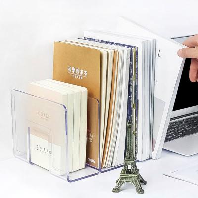 China Hot Selling Home School Office Acrylic Clear Organizer Office Desktop Book Holder Clear Desk Folder Organizer for sale