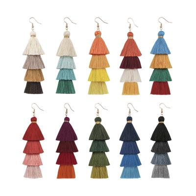 China BOHEMIA Manufacturing Crochet Tassel Bohemian Earrings For Woman for sale