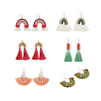 China Personalized bohemian by BOHÊME overdone rainbow tassel earrings for woman for sale