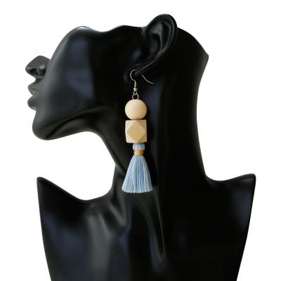 China BOHIME making handmade tassel wooden beads earrings for women for sale