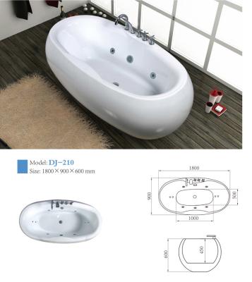 China Acrylic Whirlpool Massage Bathtub With Air Motor And Light Acrylic Air Massage for sale