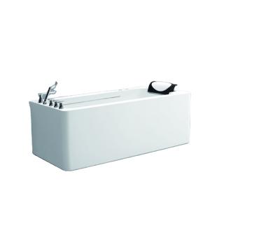 China Cheap Acrylic White Colour Whirlpool Bathtub with pillow for Bathroom for sale