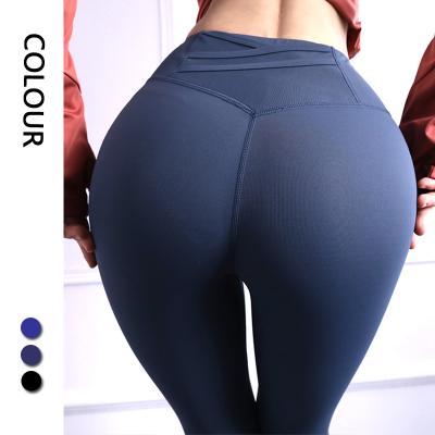 China Breathable Women 4 Way Stretch High Waist Yoga Pants With Mesh Pockets Workout Running Yoga Gaiters for sale