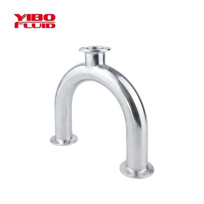 China RL180 Sanitary Polish 304 U Type Bend Stainless Steel Sanitary 304 Bend Stainless Steel Elbow U Shape RL180 Hygienic 180 Degree Elbow Flange Beer Wine Brewing Dairy Mix Beverage Dairy Flange /316L for sale