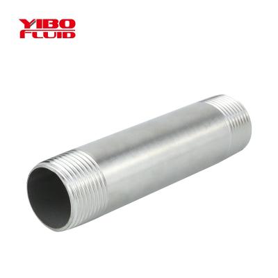 China Longer BSP/NPT Stainless Steel Pipe Thread Pipe Fitting Dairy Milk Beverage Brew Beer Wine Barrel Nipple Stainless Fitting H50 H100 for sale