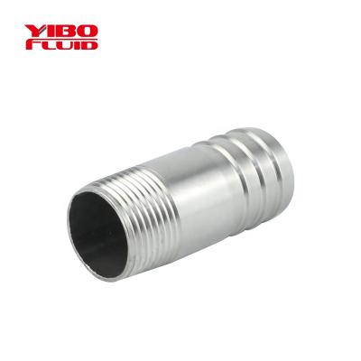 China 304/316L Stainless Steel Pipe Nipple Thread Wine BSP/NPT Beer Brewing Beverage Dairy Milk Beverage Pipe Nipple Thread And Hose End For Pipe Fitting for sale