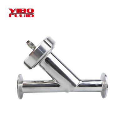 China Dairy Milk Mix Beverage Brewing Beer Wine Manufacturing Hygienic Valve Strainer Food Grade 304 Filter Flange Strainer Stainless Steel Y Type End for sale