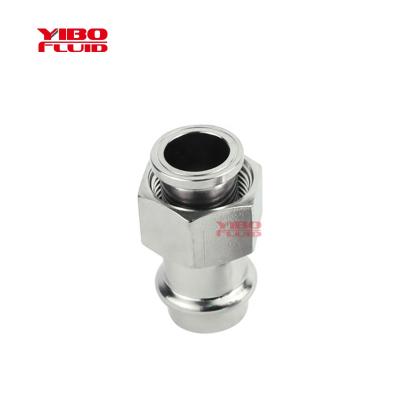 China Hot/cold water system dual-pressure unions stainless steel straight /cold cooling system compression coupling straight crimping pipe fittings for sale