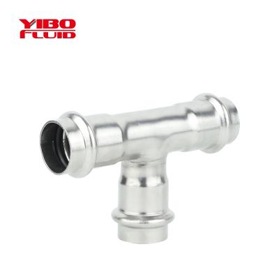 China Hot/Cold Water System Press Fit Fittings Hot/Cold Water Dairy Pipe Fittings Joint Fitting Stainless Steel 304 Compression Push Fit White Square for sale