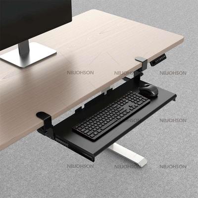 China Adjustable (Height) Sliding Adjustable Metal Clamp On Under Desk Computer Keyboard Tray for sale