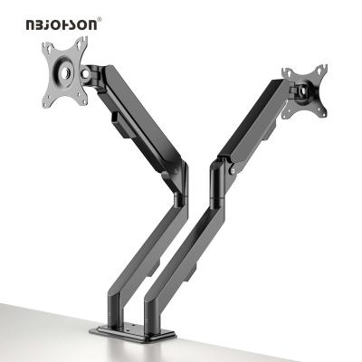 China Dual Metal Fender Arm Computer LCD Hinged Desktop Monitor Mount Arm for sale