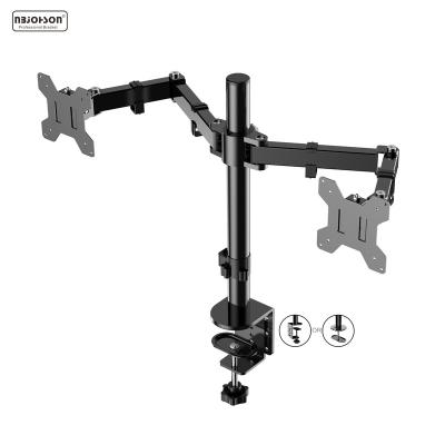 China Hot Selling Adjustable Metal Desktop Monitor Arm Dual Monitor Bracket Laptop Computer for sale