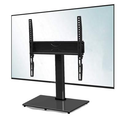 China Modern / Cheap (Height) VESA 400*400 Adjustable Swivel Glass TV Stands With Heavy Duty Base For 32