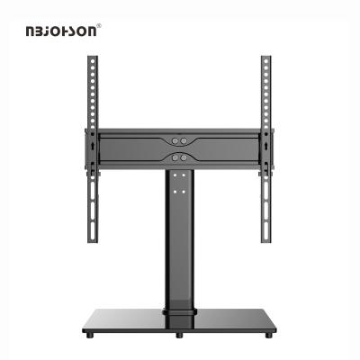 China (Height)Adjustable Low Table TV Stand with Heavy Duty Base for Flat Screens / Tempered Glass Universal TV Stand for sale