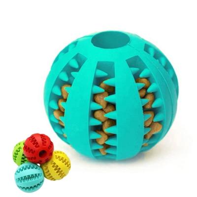 China Hot Sale Viable Teeth Cleaning Pet Toys Puppy Chewing Toys Leaking Dog Food Ball For Dog for sale