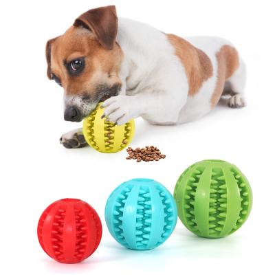 China Free Sample New Viable Soft Rubber Pet Tooth Ball Dog Chew Cleaning Toy for sale