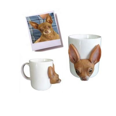 China U. S.A Personalized Flip Doll Head Mug Custom Pet Mug for sale