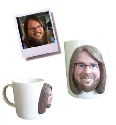 China U. S.A Custom Sculpted Figure Mug Custom Shake Head Mug for sale