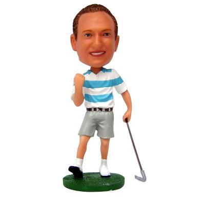 China U. S.A Polyresin Sport Bobble Head Doll of Golf Player Statue for sale