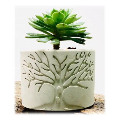 China USA Tree Cement Planter Pot Concrete Succulent Planter Geometric Garden Pots for sale