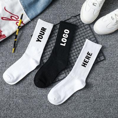 China QUICK DRY no min order design own custom Logo Cotton Mens Calcetin Crew fashion embroidery jacquard bangs for sale