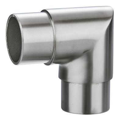 China Contemporary Stainless Steel Railing Bracket Fittings Pipe Right Angle Elbow Rail Connector for sale