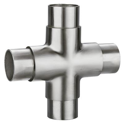 China Contemporary Sanitary SS304 3A DIN ISO Stainless Steel Welded Cross Flange 4 Way Pipe Tee China Supplier for sale