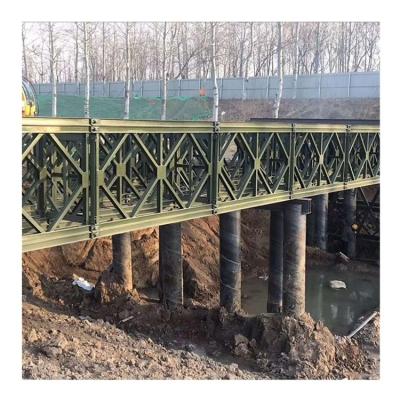 China ZB200 Metal Frame Long Life Steel Structure Bridge Double Truss Bailey Bridge Steel Structure Bailey Bridge Cost for sale