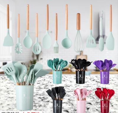 China undegradable Silicone Kitchen Utensil Sets , Minimalist 12 Piece Silicone Utensil Set for sale