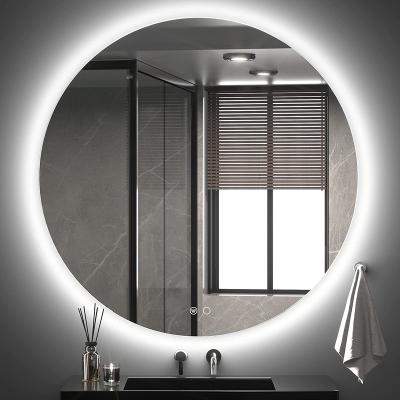 China Round Shape Explosion Proof Environmental Friendly Touch Screen Bathroom Led Mirror With Light for sale