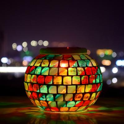 China New Garden Mosaic Solar Light, Solar LED Table Lamp Glass Ball Multicolor Color Changing For Garden for sale