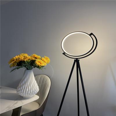 China EUROPEAN Nordic Minimalist Design Tripod Floor Light Led Ring Triangle Warm Light Floor Lamp for sale