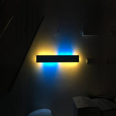 China Modern Simple Color Changing LED Lamp Bedroom Bedside Wall Lamps Hotel Villa Interior Decoration RGB Colorful Wall Lamp for sale