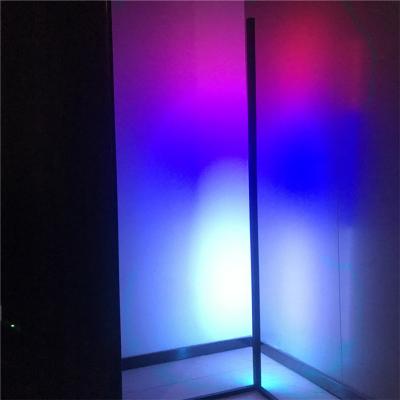 China 2021 Modern Modern LED Corner Floor Lamp Remote Control Vertical Color Changing Minimal RGB Floor Lamp for sale