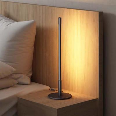 China Creative Modern Simple Designer LED Bedside Lamp Hotel Bedroom Decoration RGB Led Remote Control Table Lamp for sale