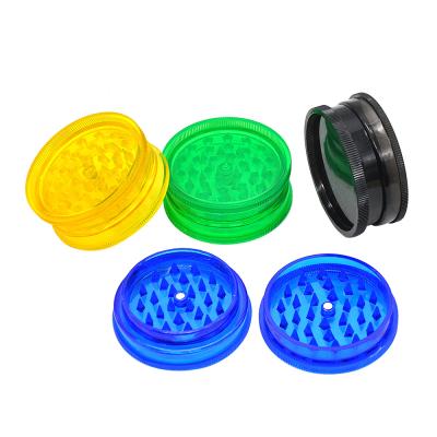 China Cheap Plastic Price Double Layer Plastic Smoke Grinder 63mml Diameter Two Layer Plastic Smoke Grinder for sale