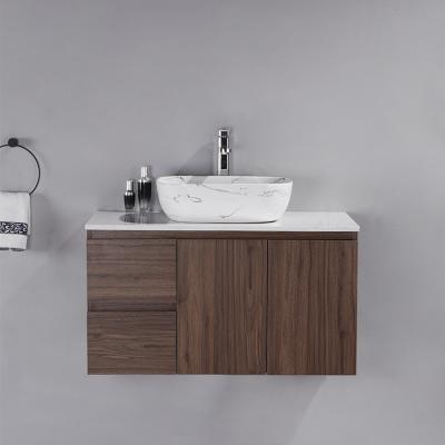 China Modern Good Quality Waterproof Design PVC Wall Mounted Vanity Bathroom Cabinet Storage for sale