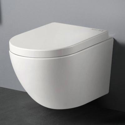 China Hidden Tank EUR Market Own Brands P-trap Water Saving Modern Round Wall Hung Toilet for sale