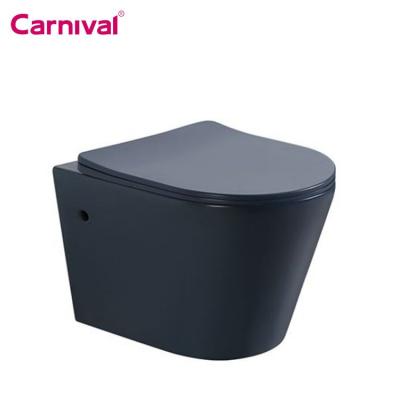 China Matte Black Color Bathroom Ceramic Cistern Hidden Wall Hung Back To Wall Toilet for sale