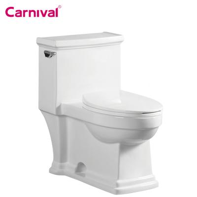 China Comfort Single Size Button Side Automatic Operation CUPC Design Siphonic One Piece Toilet MY2152 for sale