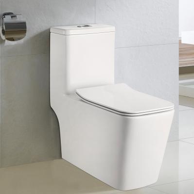 China Double-flow Water-saving Bathroom Toilet Commode Ceramic Washdown One Piece Toilet for sale