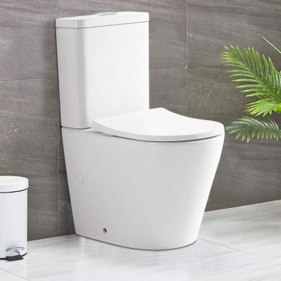 China Two Piece Bathroom Sanitary Ware CE Automatic Operation Lavatory Cabinet Ceramic Western Commode Floor Mounted Toilet Sanitary Toilet for sale