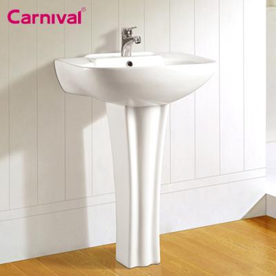 China Modern China Toilet Hand Wash Floor Stand Pedestal Sink for sale