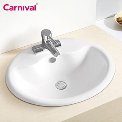 China Factory Direct Supply Modern Ceramic Countertop Oval Wash Basin Under Counter Basin for sale