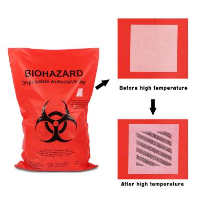 China Biohazard Red Stick On Medical Waste Disposal Bags 50 Bags Per Pack Print 1-14colors for sale