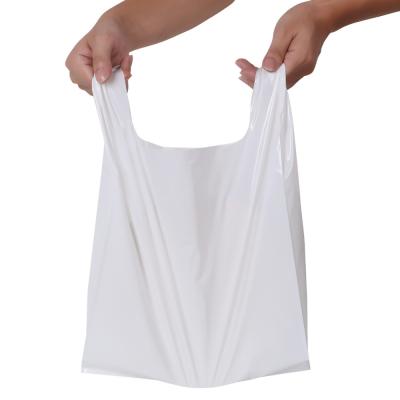 中国 Eco Choice Biodegradable Plastic T-Shirt Bag With Customized Printed Logo 販売のため