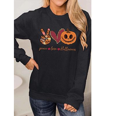 China Peace Love Anti-Pilling Halloween Graphic Sweatshirt for sale