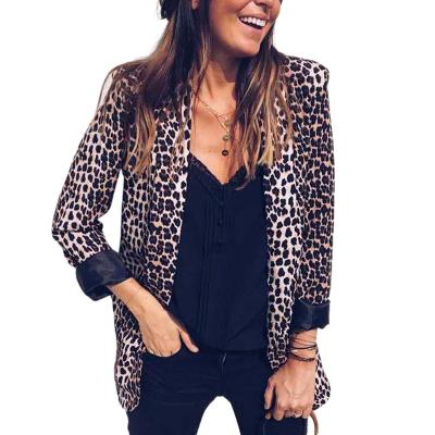 China é ˜ ² æ ° ´ Customized Fashion Cardigan Long Sleeve Mujer Leopard Print Jacket Suit Ladies Women for sale