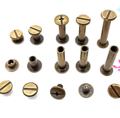 China Wholesale Vintage Flat Nickel Plated Brass Copper Color Screw Pound Screws Carbon Steel China Factory Antique Screw for sale