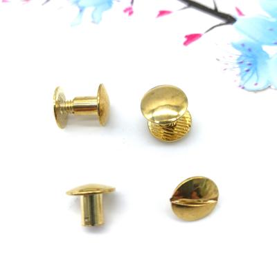 China Flat Gold Cast Iron Pound Screw Chicago Binding ScrewStainless Steel Cut-Through Through-Hole Chicago Screws / Holster Bolts / Frame for sale